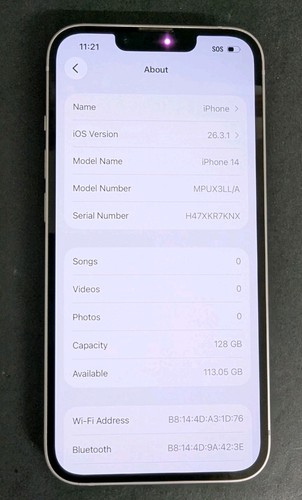 Apple iphone 128gb - 14,