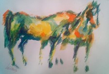Quadro "Cavalli" carta 44 x 63