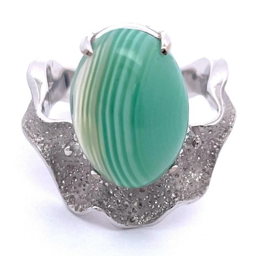 Anello con agata rigata - anello,