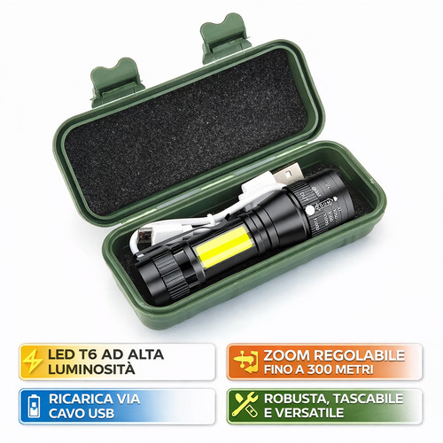 Mini torcia led portatile cob - torcia,