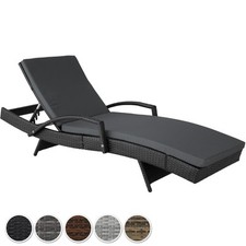 Lettino prendisole rattan alluminio materassino schienale regolabile giardino 