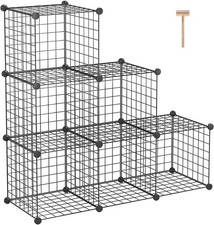 C&AHOME Portaoggetti Wire Cube, 6 - Organizer per cubi Griglie in metallo EB021