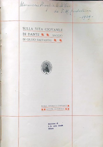Sulla vita giovanile dante - vita,