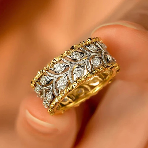Anello oro argento - , bicolore