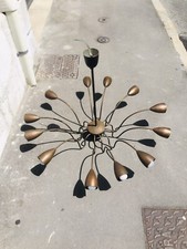 COPPIA LAMPADARI 50s OTTONE