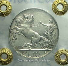 Regno D'Italia - Vittorio Emanuele III° - 10 Lire Biga 1930 N.C. Periziata