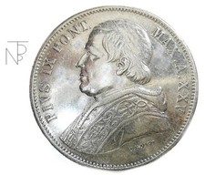 Roma-Stato Pontificio (Papa PIO IX) 5 Lire 1870 XXV