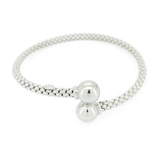 Bracciale Donna Fope® Oro Bianco 18kt Semirigido - Oro Rigenerato