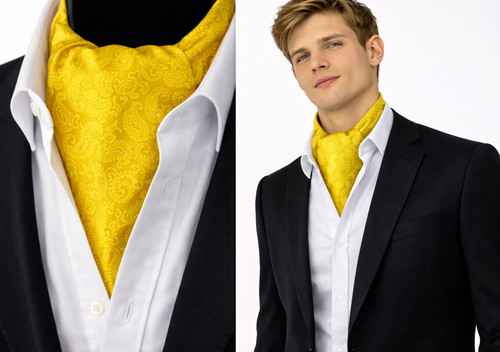 Cravatta ascot uomo - uomo, oro