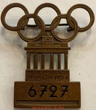 GERMANIA OLYMPIC GAMES BERLINO 1936 OLIMPIADI DISTINTIVO PROD. CHR. LAUER