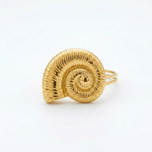 Anello ammonite oro conchiglia - anello,
