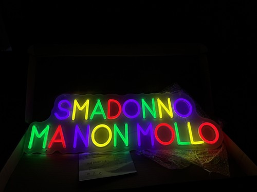 Scritta led smadonno non - smadonno, ma