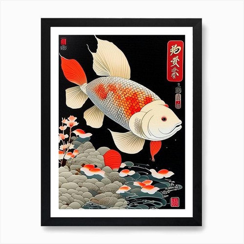 Quadro asagi koi fish ukiyo - fish, 1,