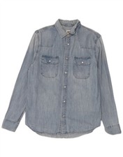 Zara camicia uomo denim blu
