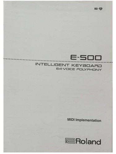 Roland 500 manuale - e-500,