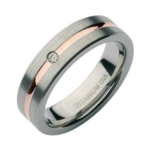 Titanio bicolore anello - titanio,
