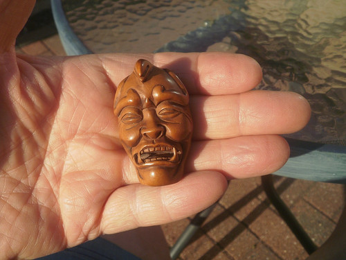 Maschera diavolo netsuke - , in