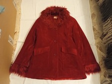 Cappotto rosso scamosciato con