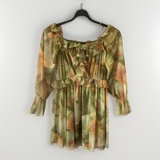 Zara Ruffled Printed Mesh