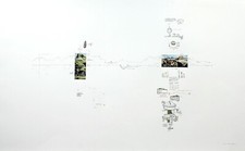 GIANFRANCO BARUCHELLO 56x90 litografia e collage su carta 150 esemplari anni '70