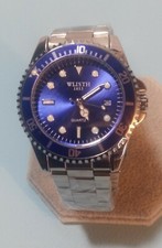 Orologio uomo acciaio water resistant al quarzo quadrante bleù - wlisth