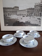 4 tazze da tè con piattini in porcellana di Limoges. Bernardaud. Brindilles