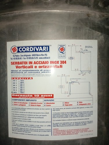 Serbatoio acciaio inox - , 1.000