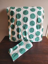 Set of 2 Green & White Polka