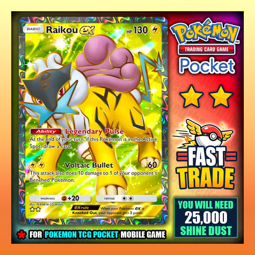 Pokemon tcg pocket raikou ex - tcg,