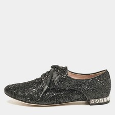 Miu Miu Black Glitter Crystal