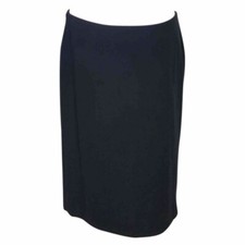 Gonna lunga di lana Vintage nera 48 longuette signora foderata al ginocchio zip