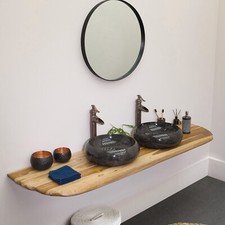 Piano lavabo in legno di teak