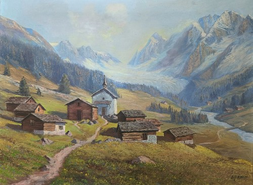 Paesaggio alpino olio - alpino,, tela