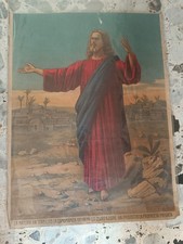 Rara cromolitografia Gesù Cristo primo socialista cm 65x48 "La natura ha ....."