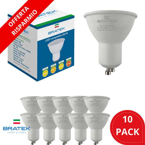10pz lampadine gu10 led - gu10, 8w