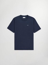 NN07 Mens Navy Blue Adam Casual Logo Pima T-Shirt