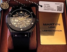 Martyn Line Automatic 69 PT/689.00 nero 40mm scheletrato (NOS) - ricercato !!!