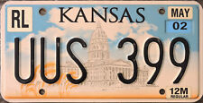 Targa auto ORIGINALE americana KANSAS "Campidoglio" 2001-2007 Stati Uniti USA