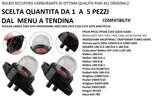 Pompetta benzina primer - pompetta, walbro