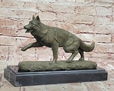 Firmato Bronzo Tedesco Pastore Scultura By A Noel Cane Statua Pet Lover Regalo