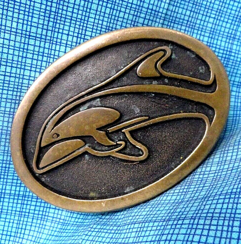 Orca killer whale bronze belt - whale,
