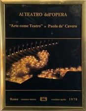 MANIFESTO POSTER Vintage con Cornice " Al Teatro dell' Opera " Roma anno 1978 !