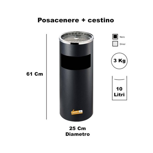 Posacenere griglia con - a,
