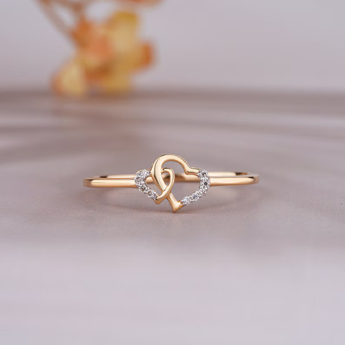 Anello fascia doppio cuore - anello,