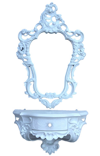 Specchio parete bianco ovale - , +