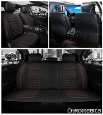 Deluxe Nero Rosso Morbido Tessuto Set Completo Coprisedili per Audi A3 A4 A6 A8