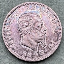Moneta argento lira 1863 - lira,