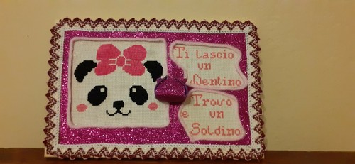 Porta dentini ricamato punto - dentini,