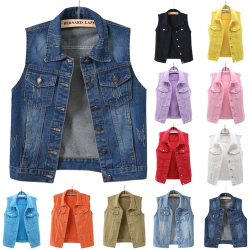 Gilet jeans donna - , smanicato