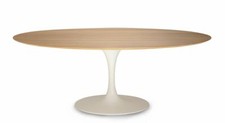 Oval Tulip table in SOLID wood stained natural